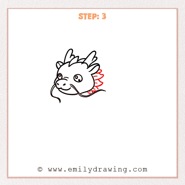 how to draw a chinese dragon - Step 3